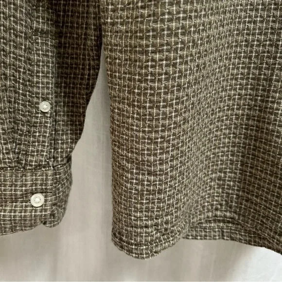 abercrombie long sleeve men's waffle button up olive green size small - Picture 16 of 16